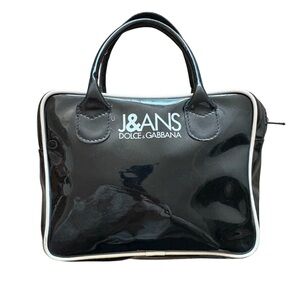 Dolce & Gabbana Black PVC leather micro bowling Bag